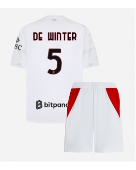 Billige Fotballdrakt AC Milan Koni De Winter #5 Replika Bortedraktsett Barn 2026-27 Kortermet (med bukser)